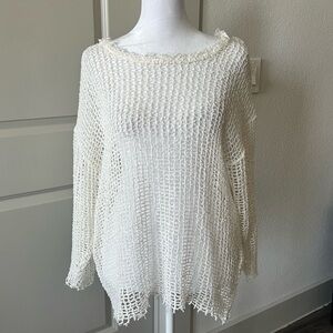 IRO White Crew Neck Sweater with Airy Knit